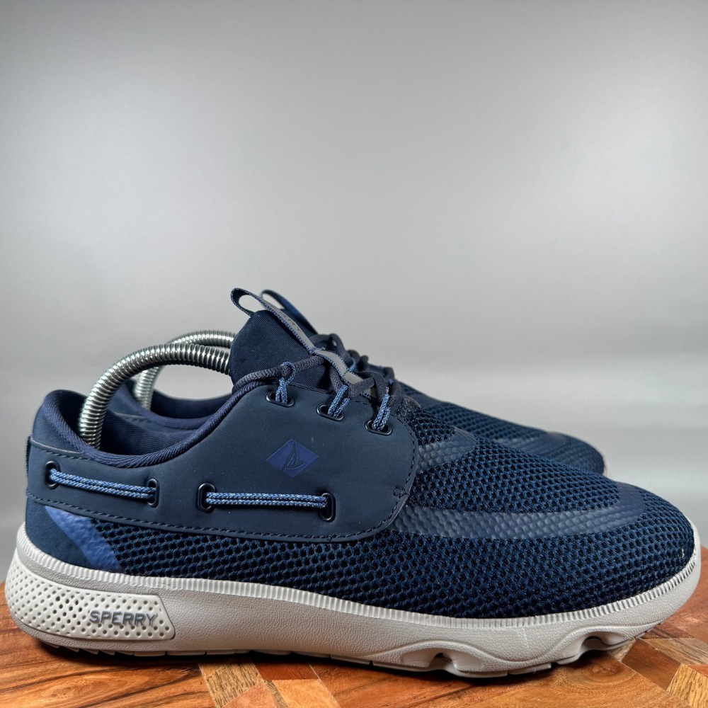 Sperry 7 Seas 3-Eye Mens Navy Blue Mesh Boat Shoe Sneaker 8.5 109155